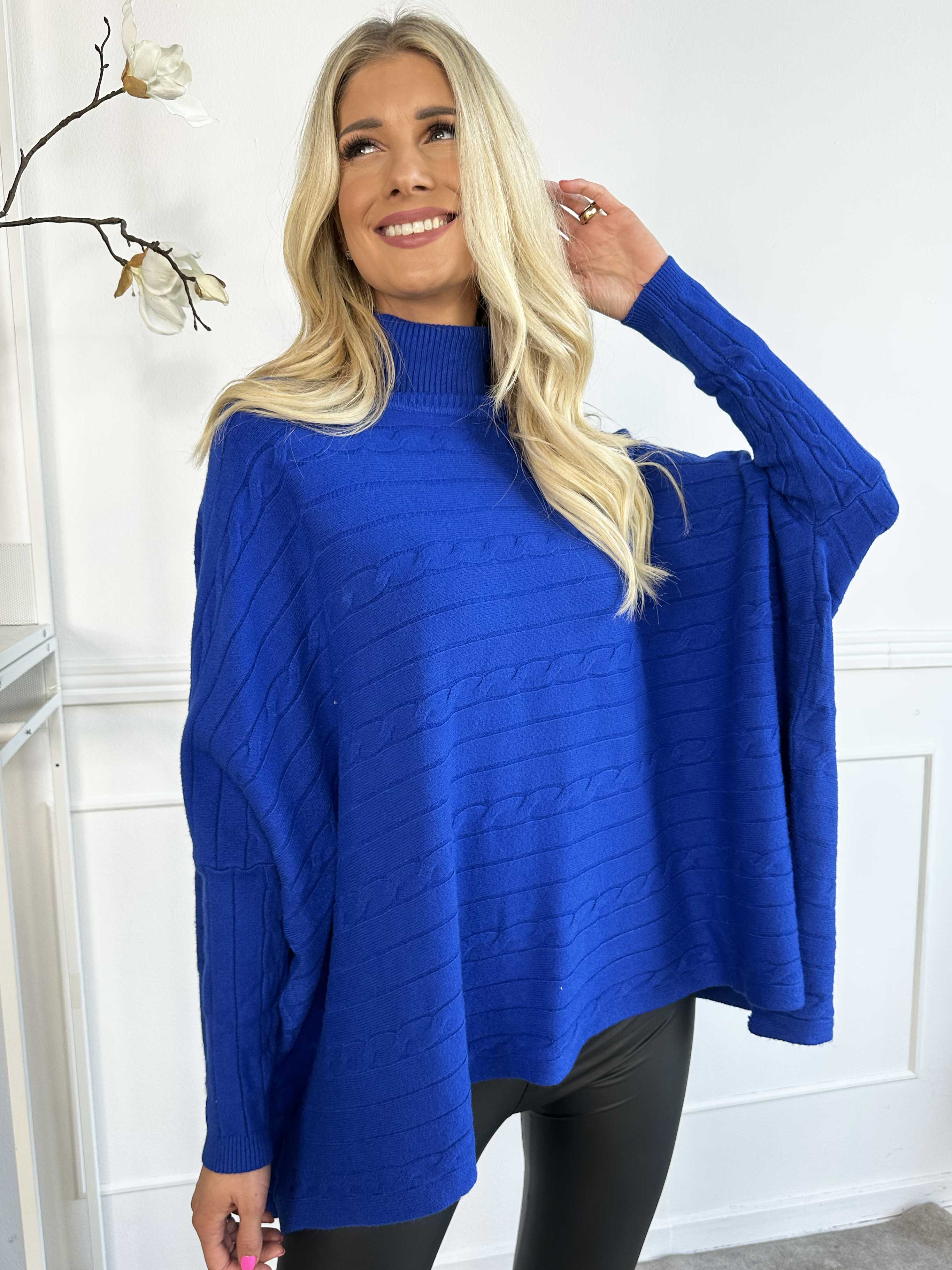 Diamond - Söt mjuk elastisk stickad tröja med polokrage